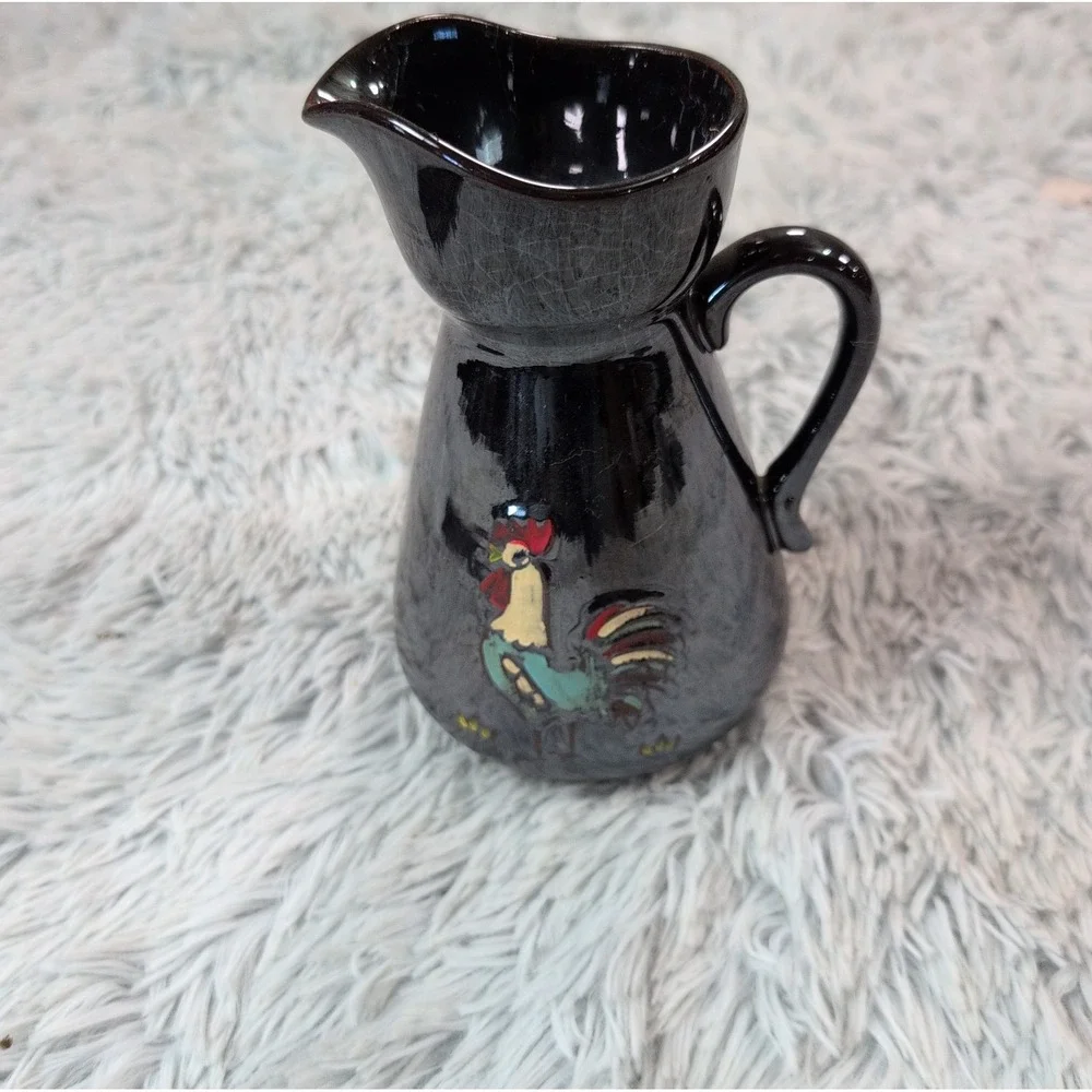 Vintage Rooster Milk Pitcher Vase Farm Style Home Decor Collectible